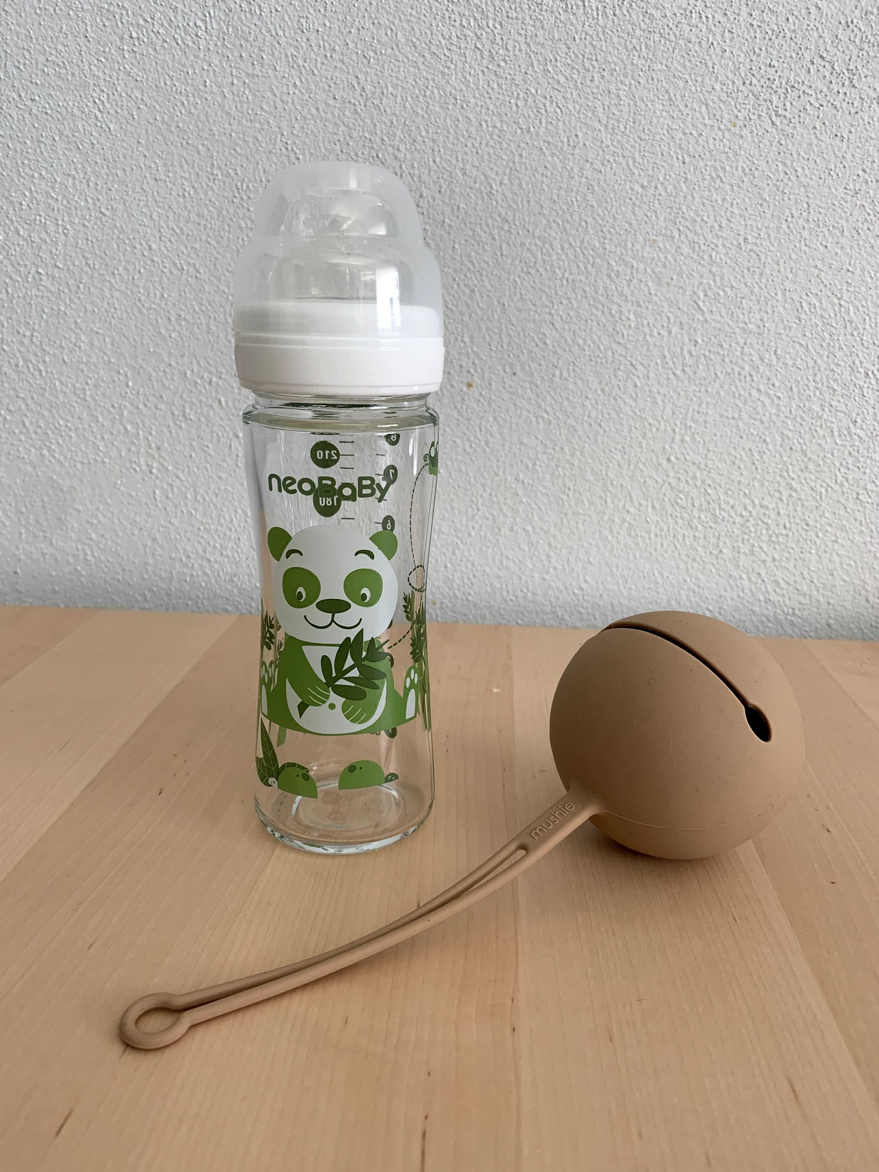 Biberão NEOBABY + Porta chupetas MUSHIE  " NOVO