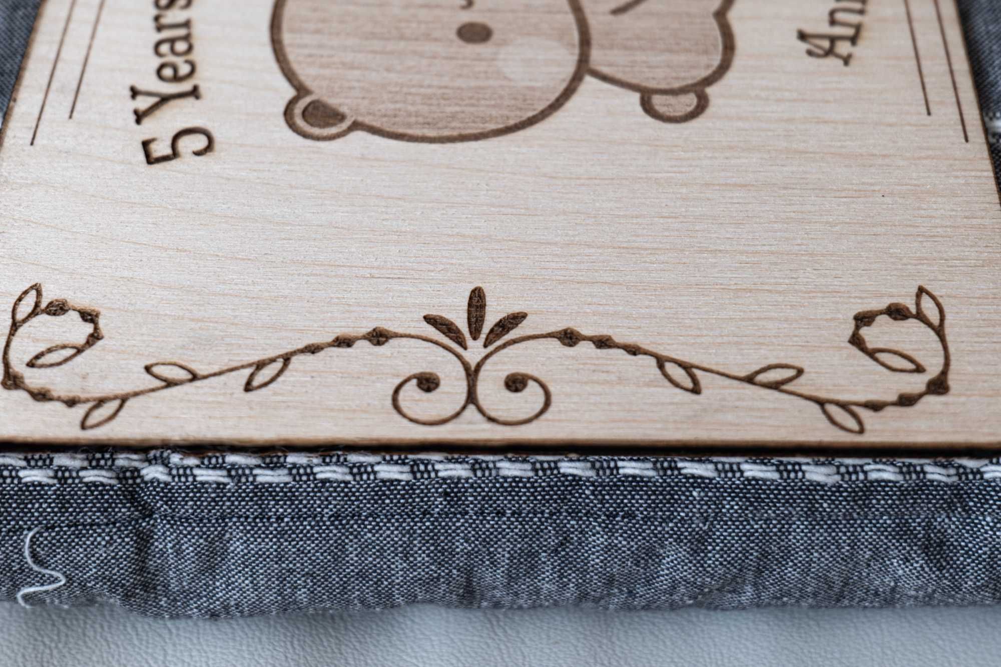 Bubu Dudu Personalizowana Drewniana Kartka Prezent Rocznica Grawer A3