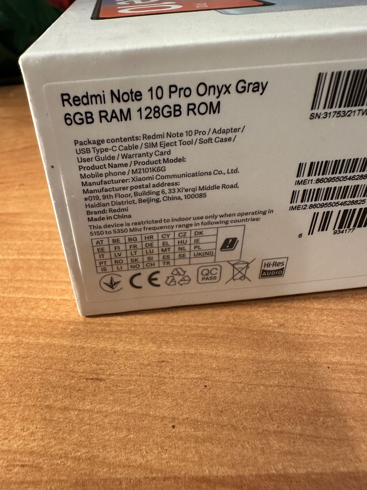 Telefon xiaomi redmi note 10 pro