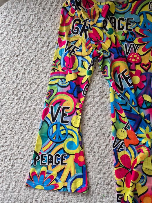 Kostium Przebranie Hipisa Strój Hipisowski Lata 70 60 Sukienka Roz XXL