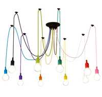 Lampa sufitowa pająk kolorowy żyrandol loft 6 ramion długie 230 cm