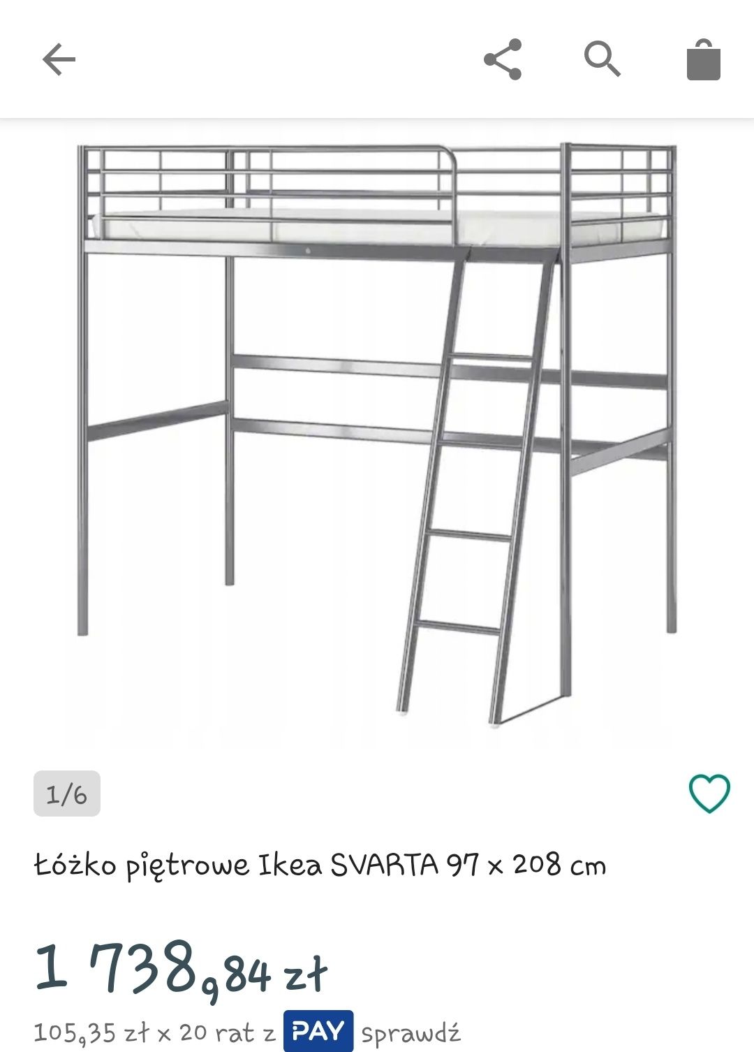 Łóżko piętrowe z biurkiem z Ikea "Svarta" super stan!