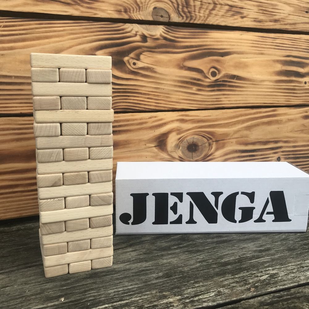 Jenga 54 дерев'яних блоків, 78х78х240мм (Дженга, Джанга, Вежа)