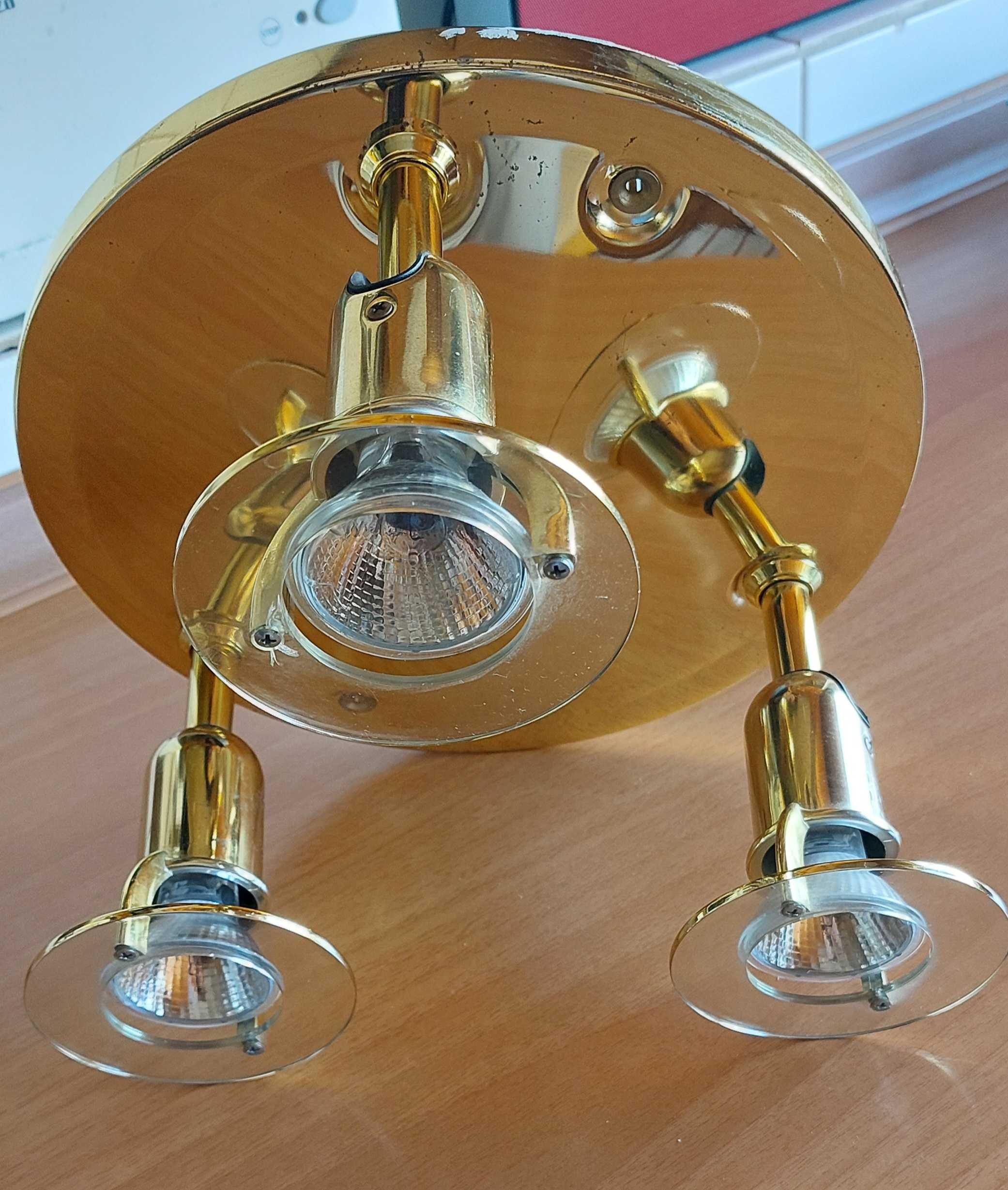 Spot circular de 3 luzes x 50w para teto + 14 lâmpadas halogénio