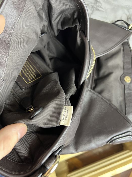 Сумка кожа и ткань Coach оригинал размер средний