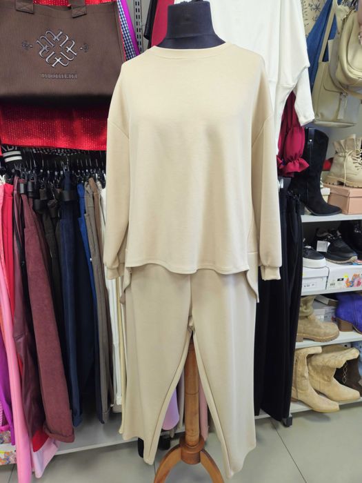 Komplet dresowy beżowy/fango Plus Size, masełko Italy !!!