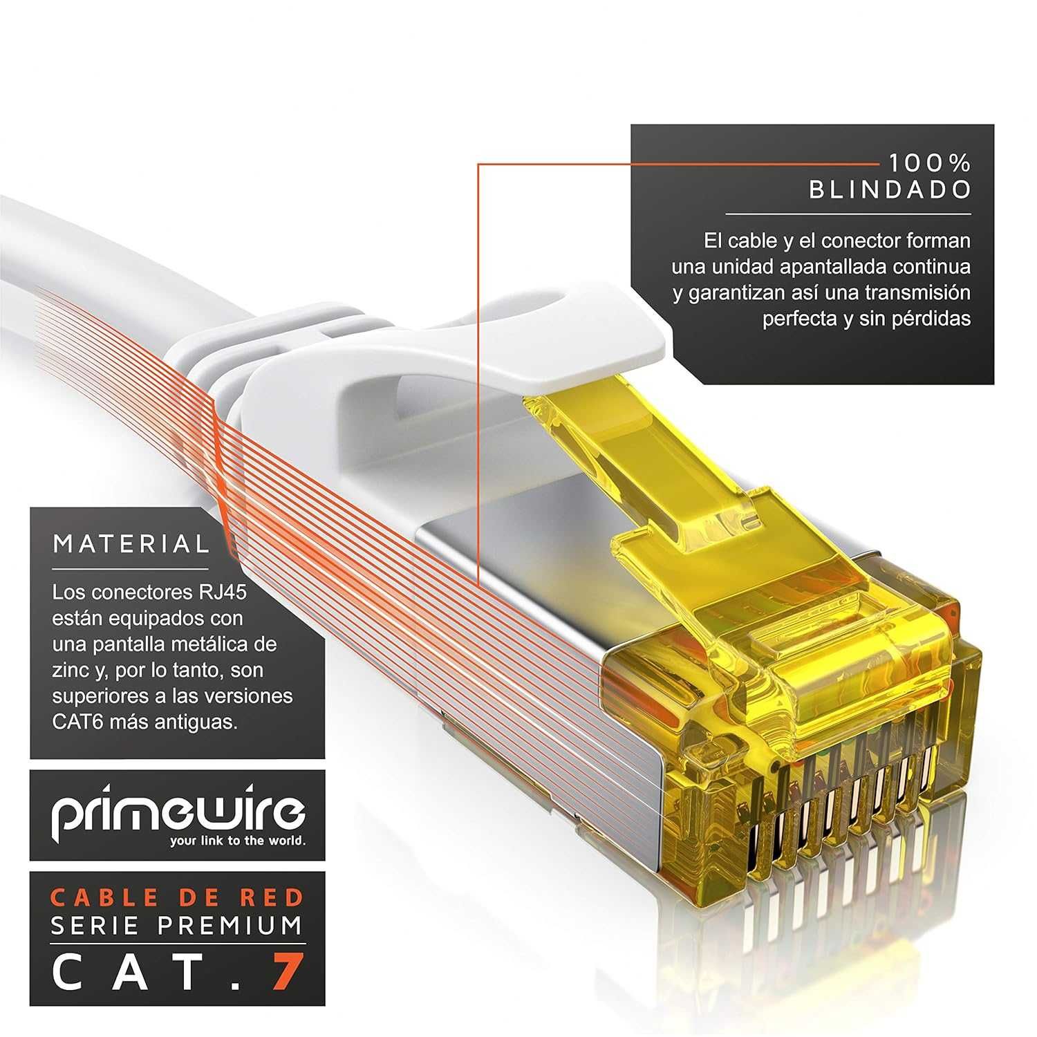 Cabo de rede Ethernet NOVO 20m CAT 7 fino  10 Gbps S/FTP PIMF