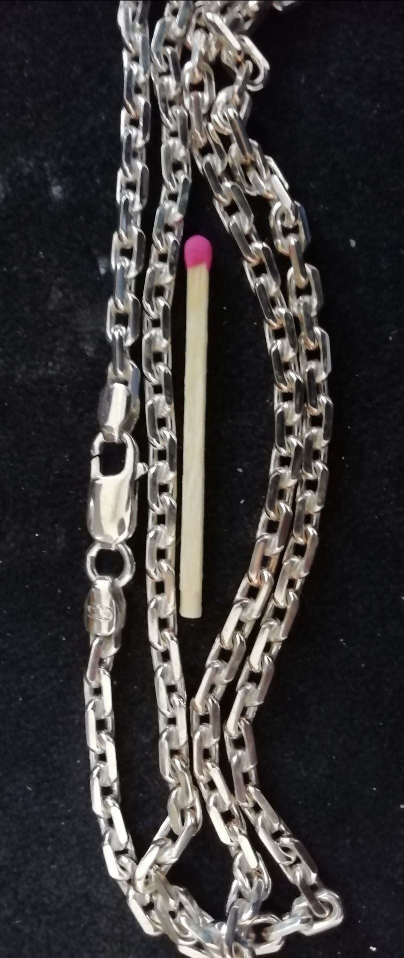 Серебряная якорная цепочка, цепь