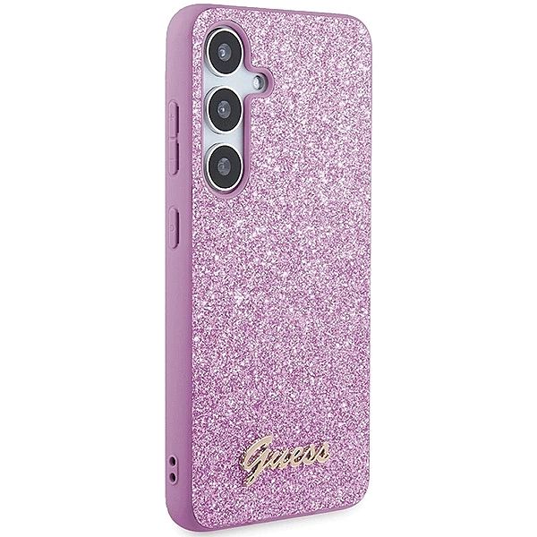 Etui Guess Glitter Script na Samsung Galaxy S24+ - fioletowe