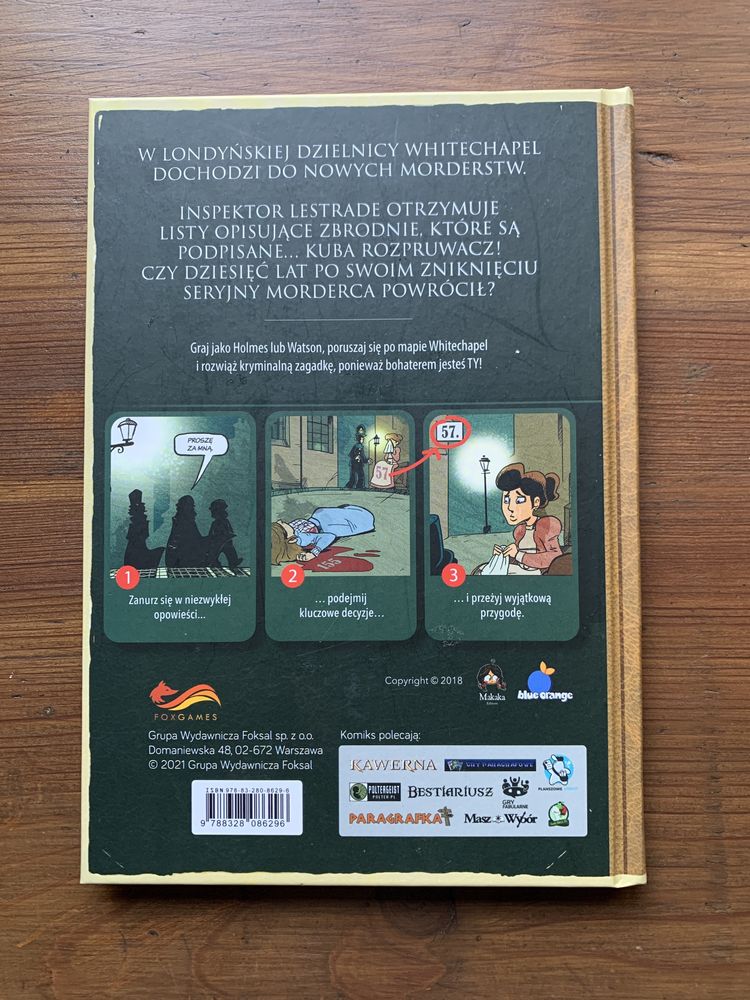 Gra, komiks paragrafowy Sherlock Holmes Cień Kuby Rozpruwacza