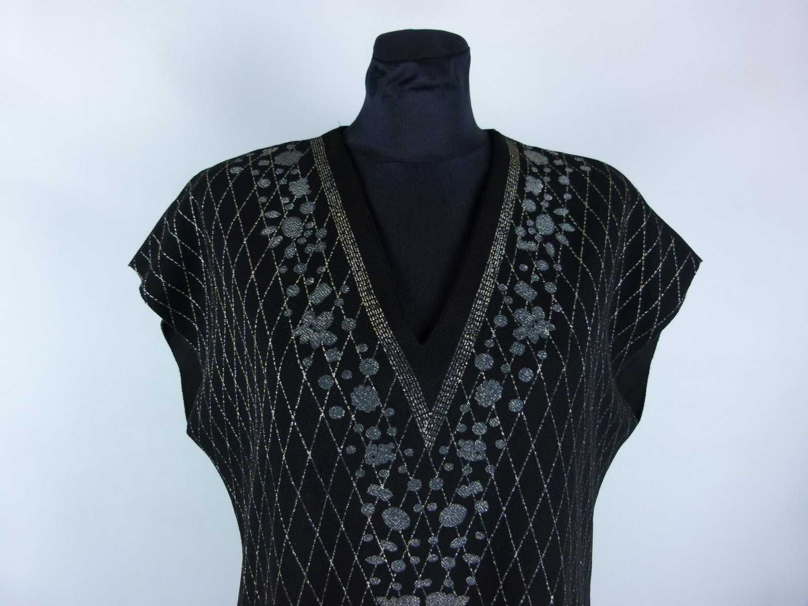 ZARA Basic sukienka z brokatowymi wzorami / M