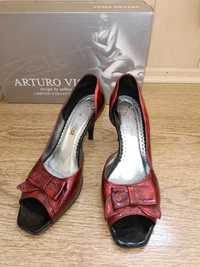 Arturo Vicci skórzane buty szpilki na obcasie 38 skórzane