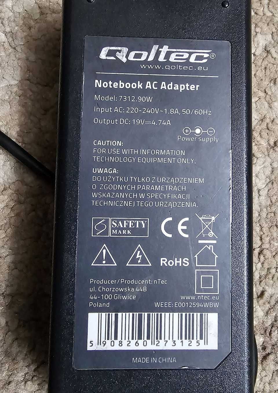 Zasilacz do laptopa Acer Aspire Ferrari 19V 90 Watów