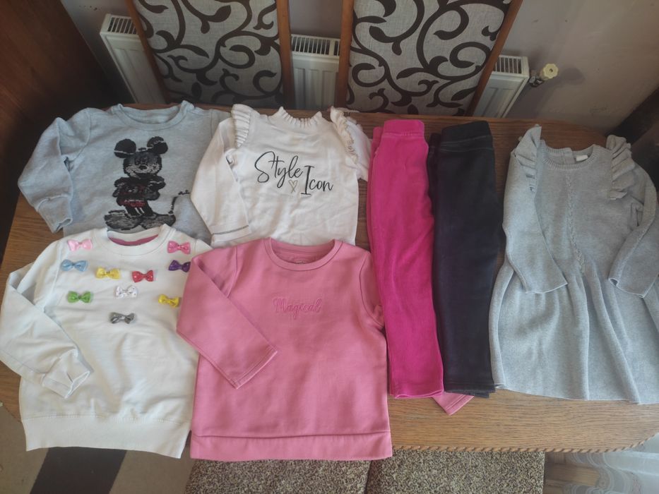 Утеплені лосини, кофти, тепле плаття одяг 98 розм. речі для дівчинки