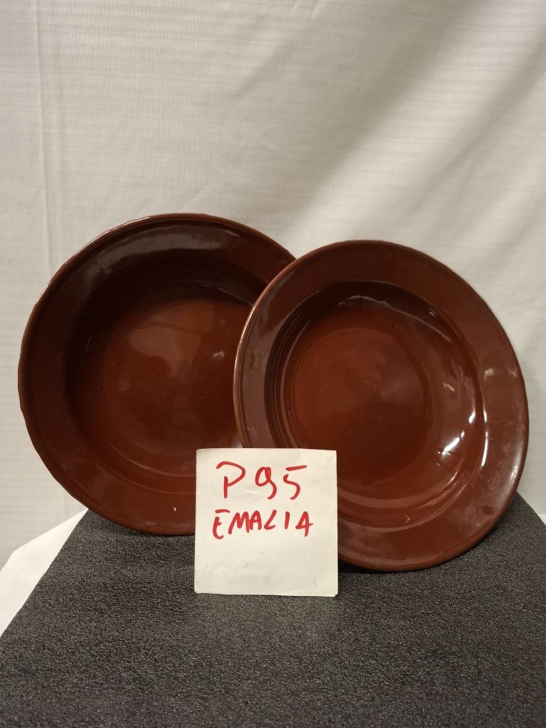 Emaliowane talerze 24cm prl