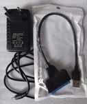 Переходник USB 3.0 - SATA + адаптер питания для SSD и HDD 2.5 / 3.5