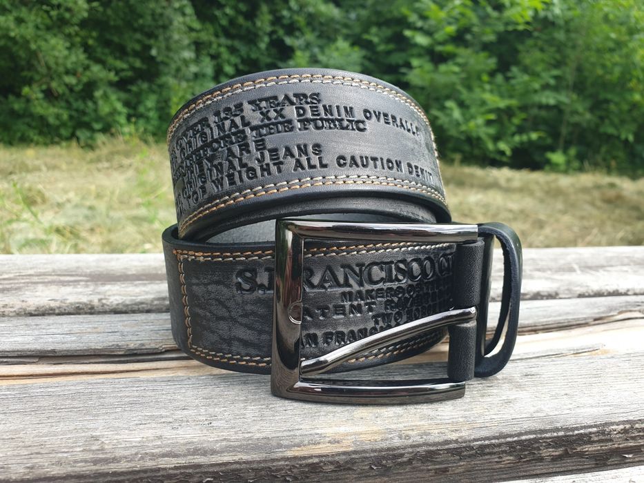 Кожаный широкий мужской ремень Levis