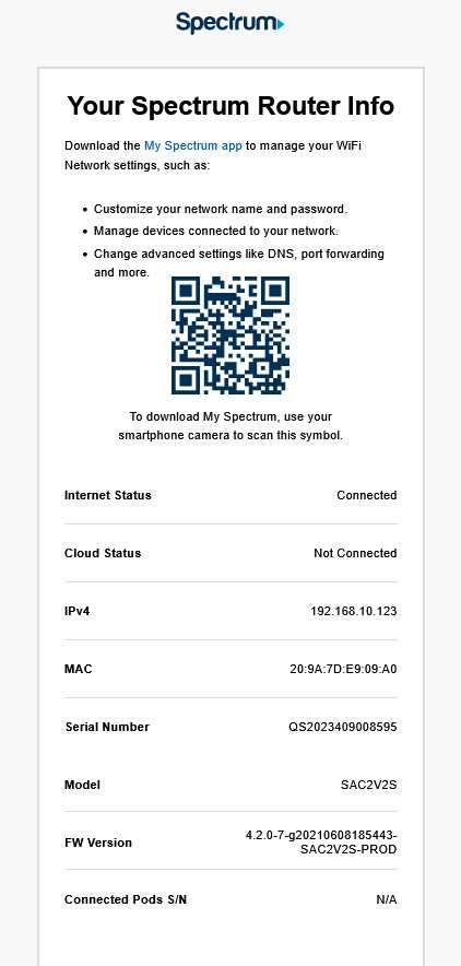 Роутер Spectrum Sagemcom RAC2V2S AC2650