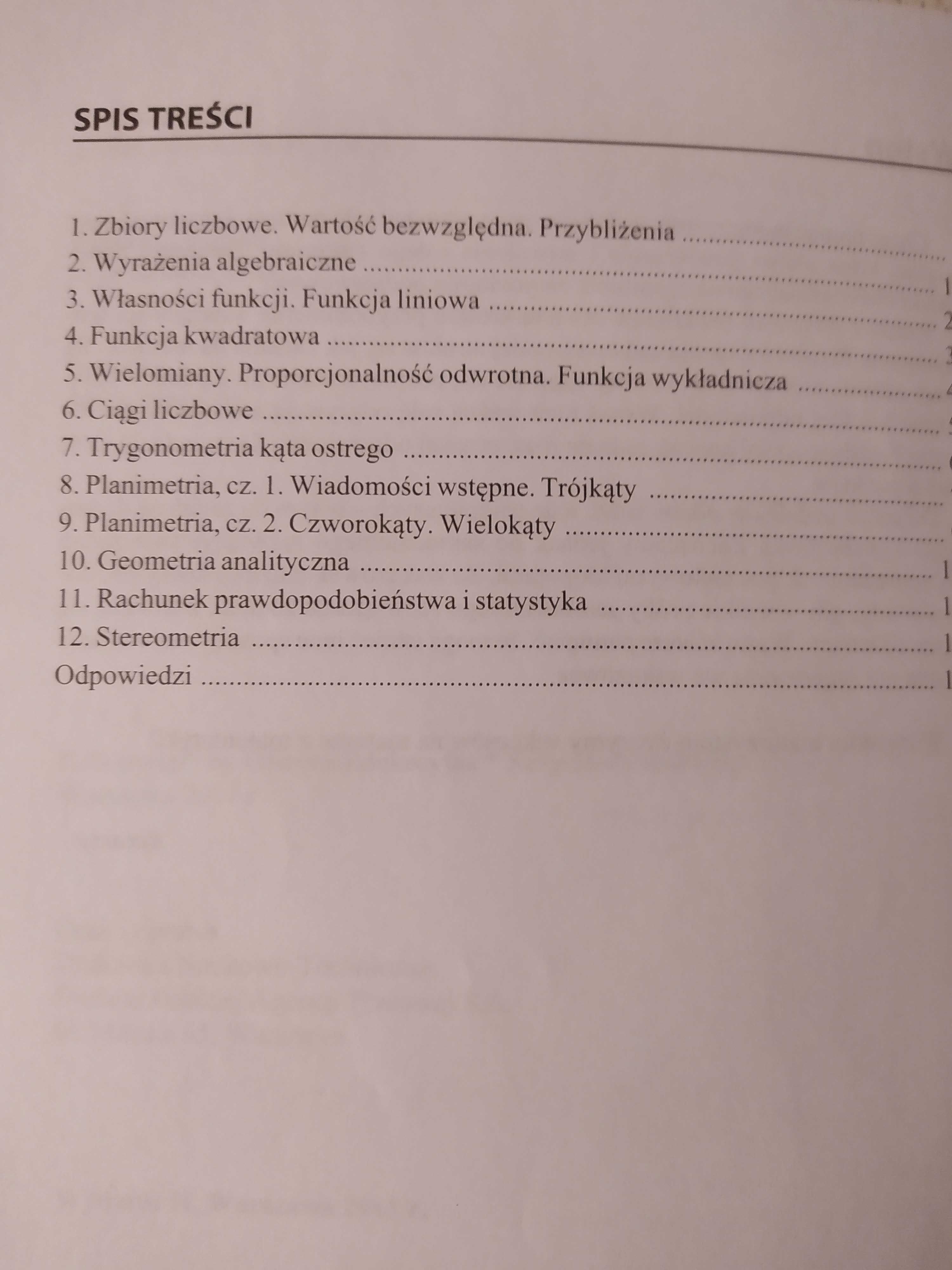 Powtórka przed maturą Matematyka zadania