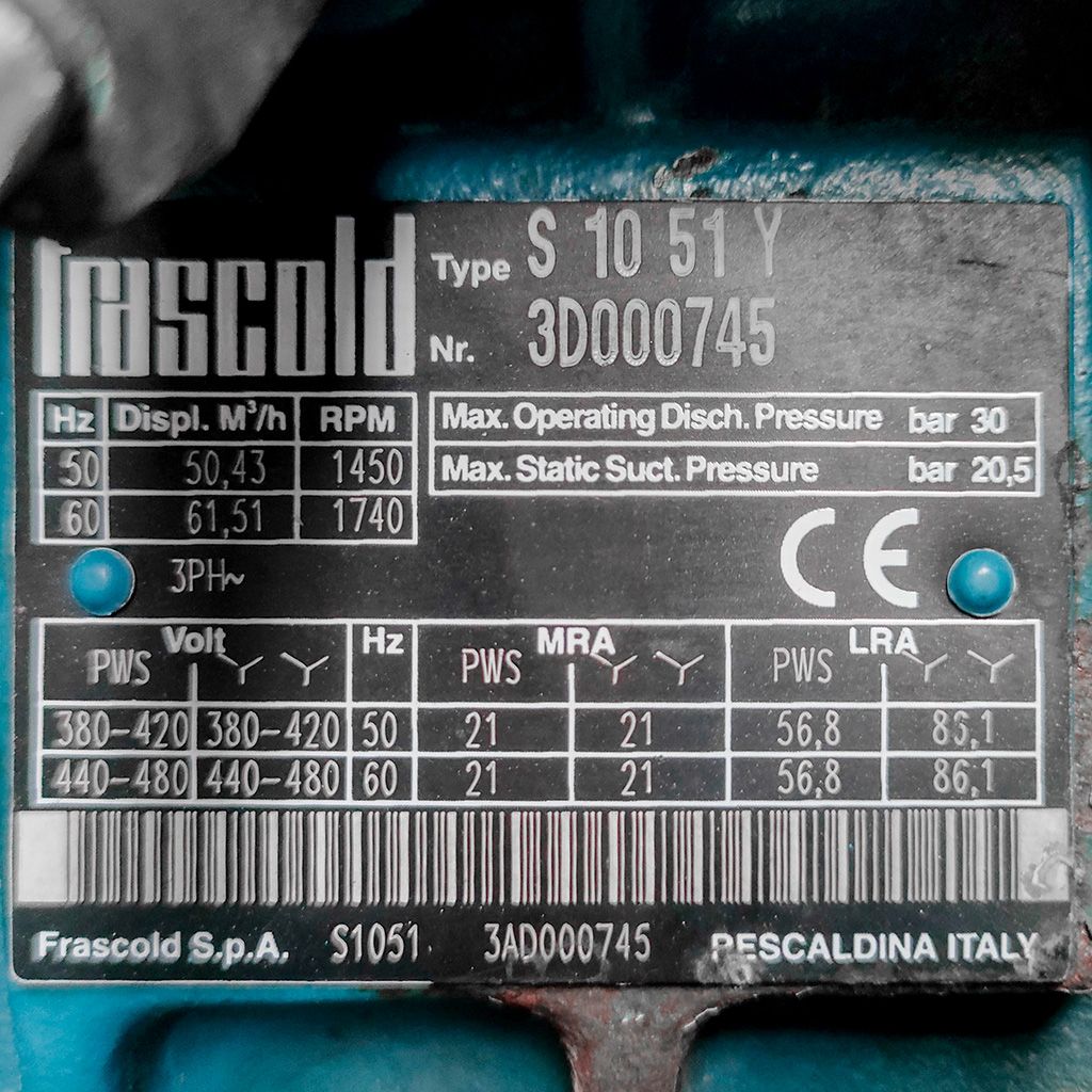 Zestaw sprężarkowy FASCOLD 3x sprężarka S 10 51 Y 3×51 m3/h