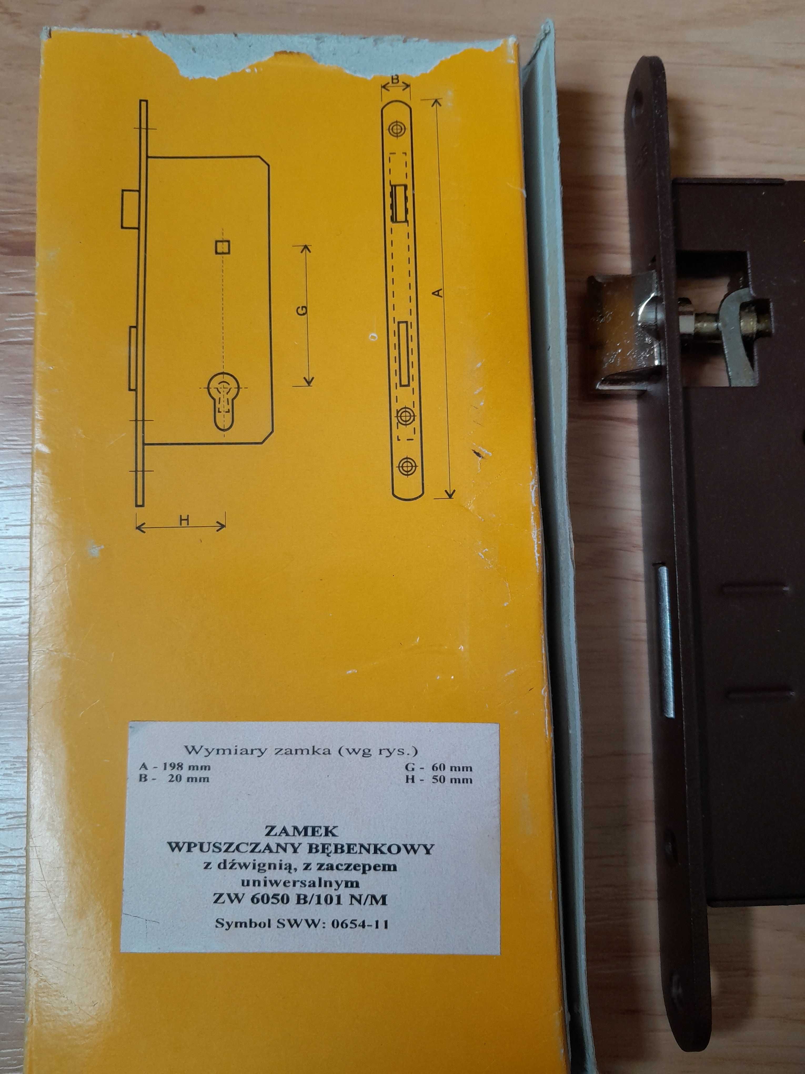 Zamek wpuszczany bębenkowy LOB z zaczepem uniwersalnym ZW 6050