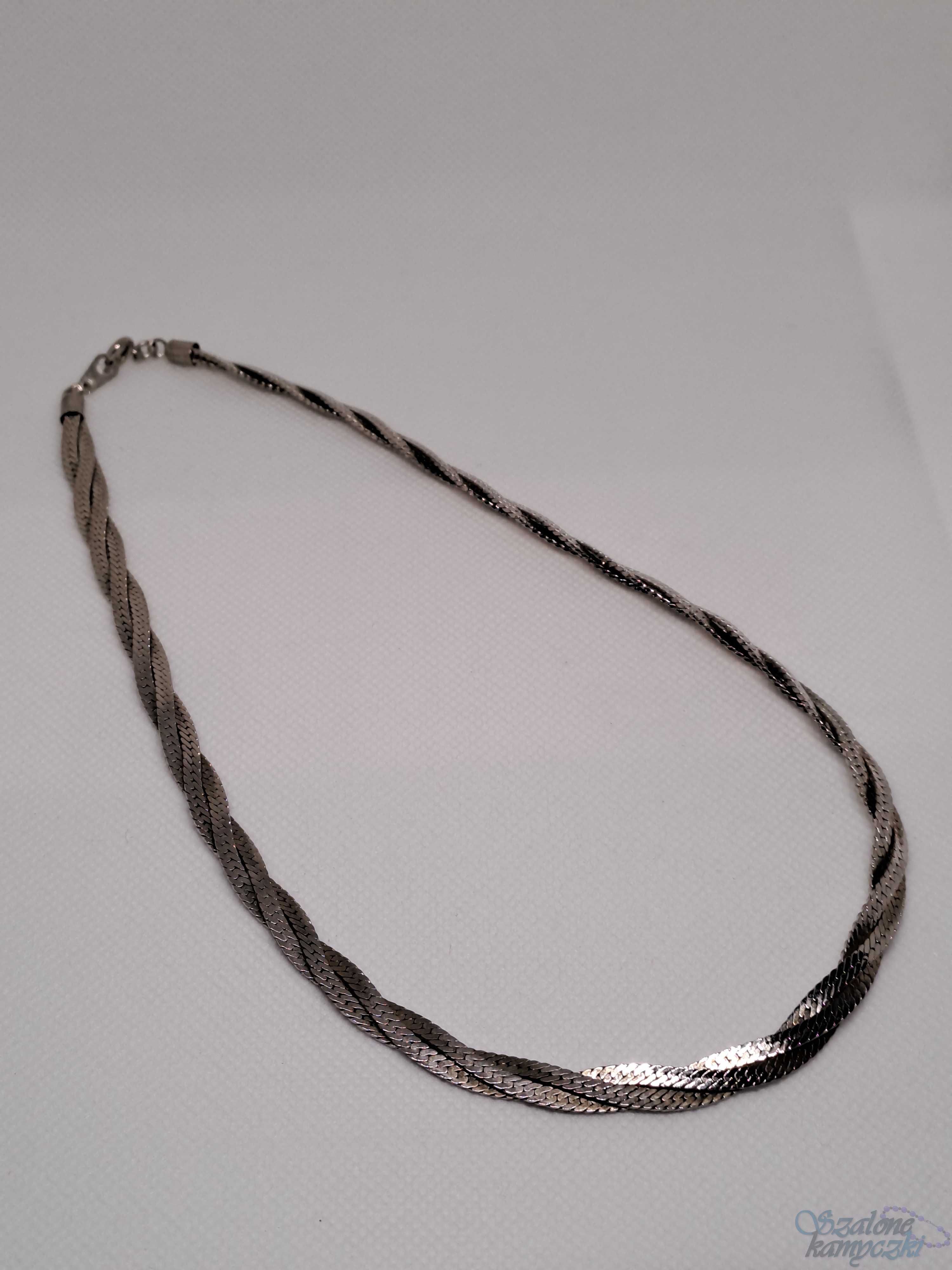 Łańcuszek przeplatany w kolorze srebrnym 45 cm