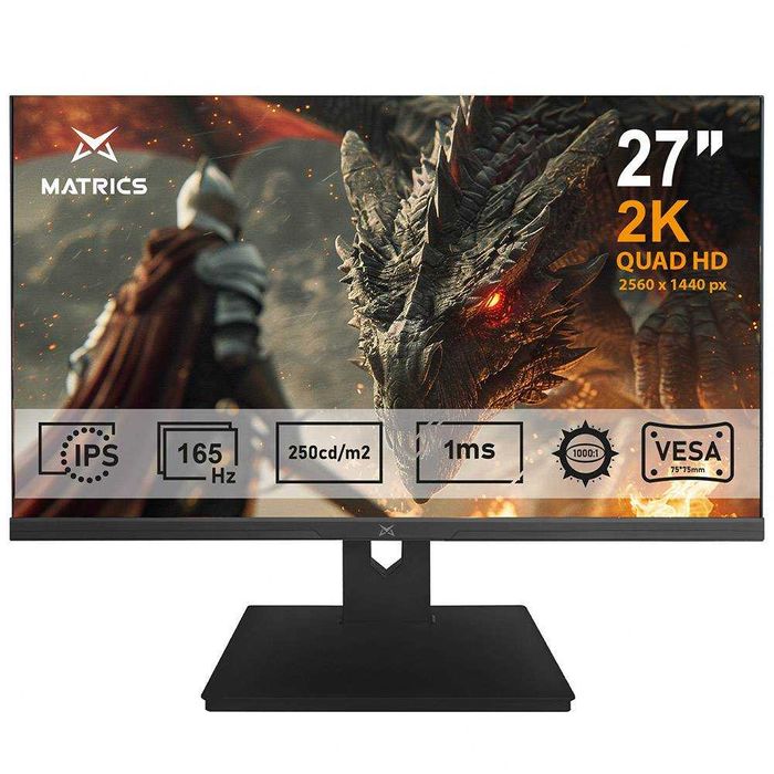 Monitor Matrics Polaris 27" QHD IPS — 165Hz FreeSync | COMO NOVO