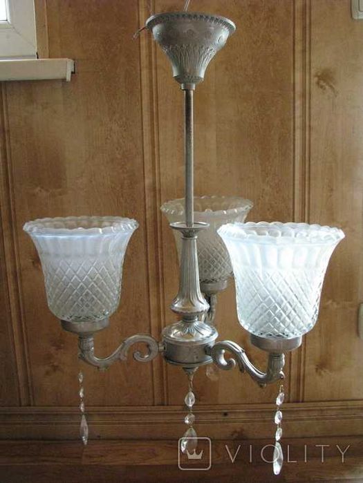 Люстра СССР с хрустальными подвесками. Как новая