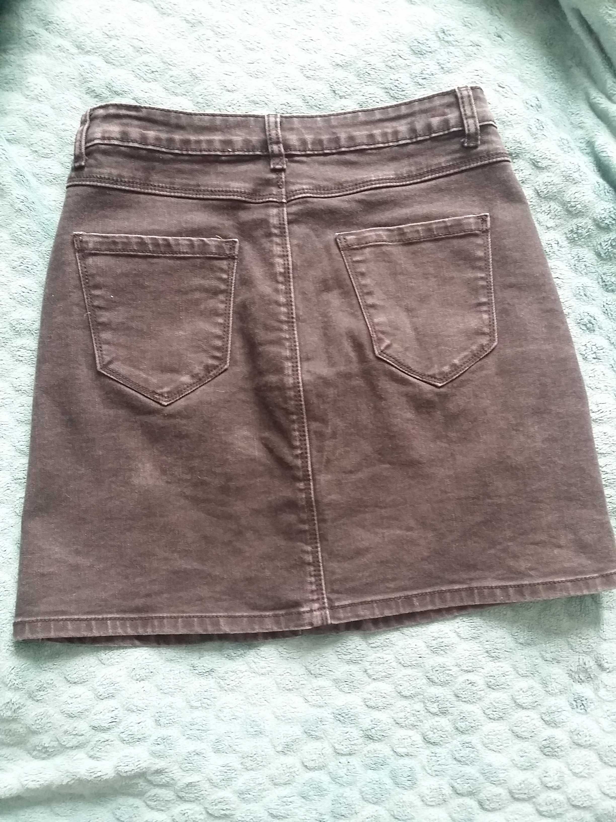 Krótka jeansowa streczowa grafitowa spódnica  rozmiar M