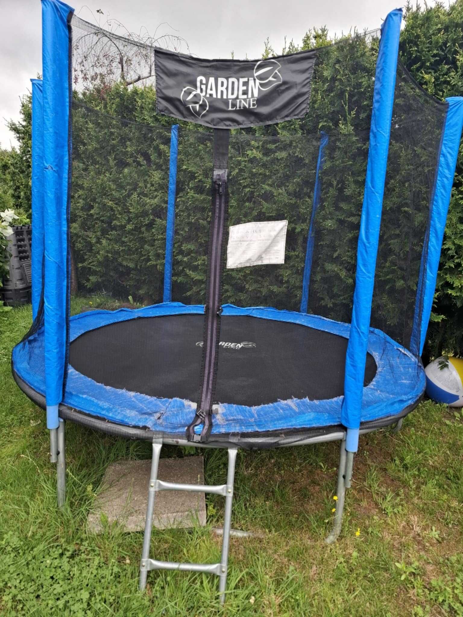 Trampolina ogrodowa Drabina Siatka 252cm 8FT ( Używana )
