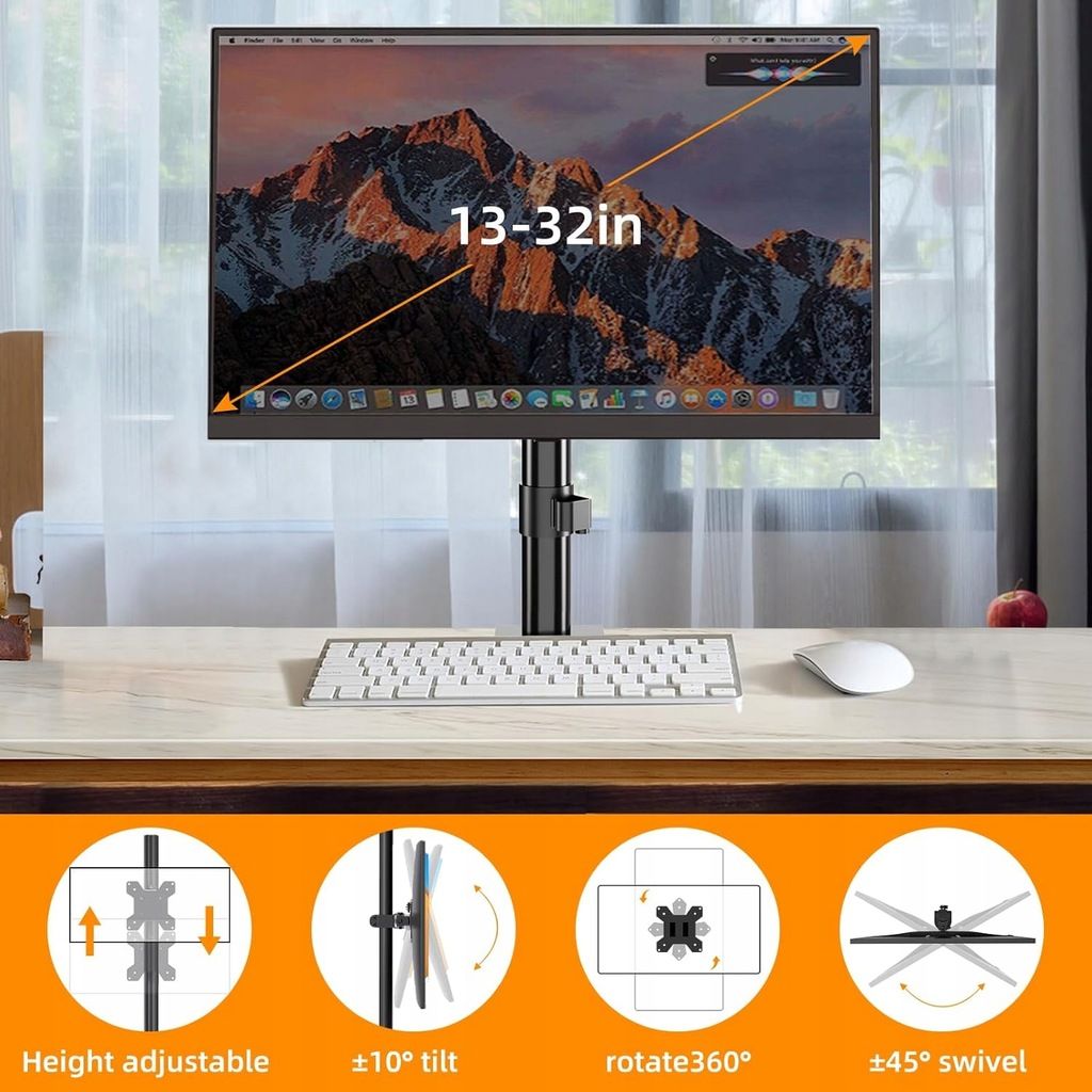 Biurkowy Obrotowy Regulowany Uchwyt Na Monitor Uniwersaln