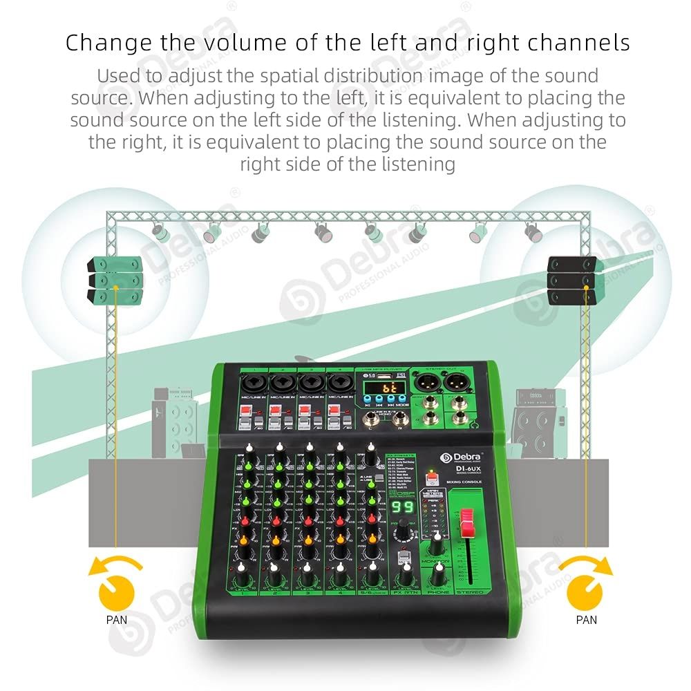 D Debra DI-4UX Series Mixer de áudio profissional com 99 efeitos digit