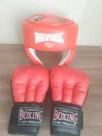 Боксерские перчатки со шлемом