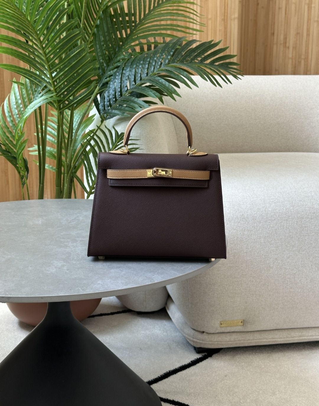 Жіноча сумка Hermes Epsom Kelly 25 Chocolate