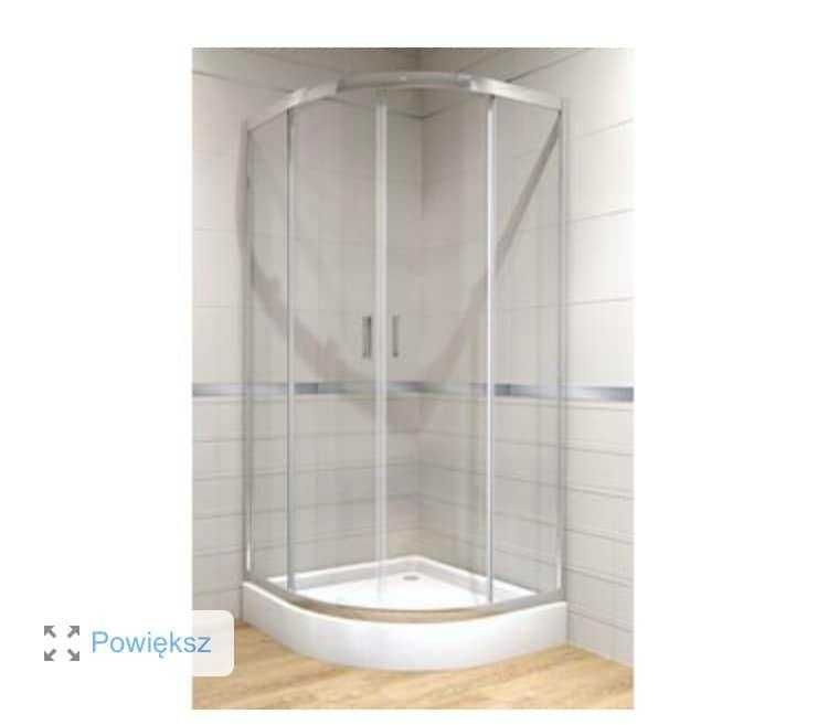 brodzik z kabiną prysznicową ( szklana ) półokrągłe - nowe - za 695 zł