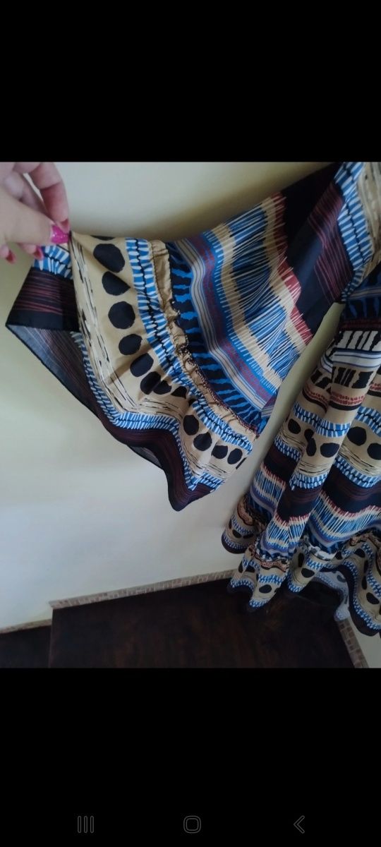 Duza wzorzysta tunika w stylu boho plus size