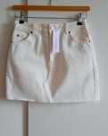 Topshop kremowa jeansowa spódnica spódniczka ivory ecru mini S 36