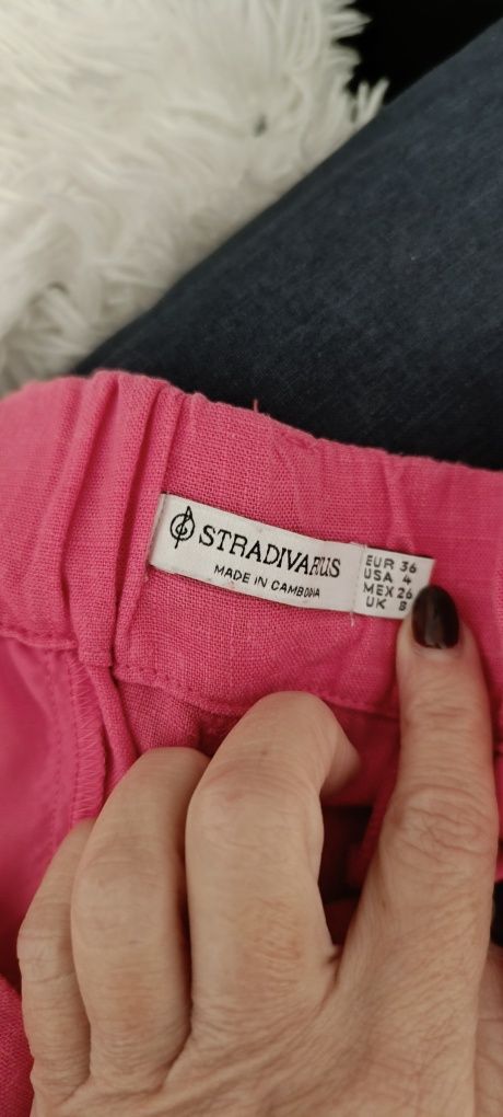 Calças largas cor de rosa, Stradivarius, tamanho 36