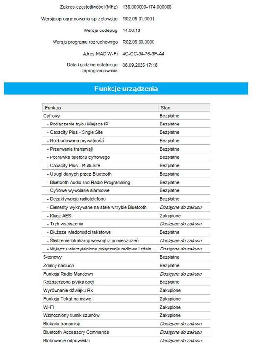 Radiotelefon Motorola DP3661e VHF 136-174 MHz DMR MotoTRBO AES