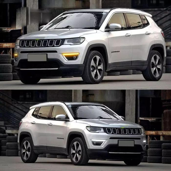 Дневные ходовые огни LED для Jeep Compass 2017+с повторителем поворота