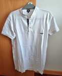 Polo branco Mr. Blue 100% algodão, tamanho L