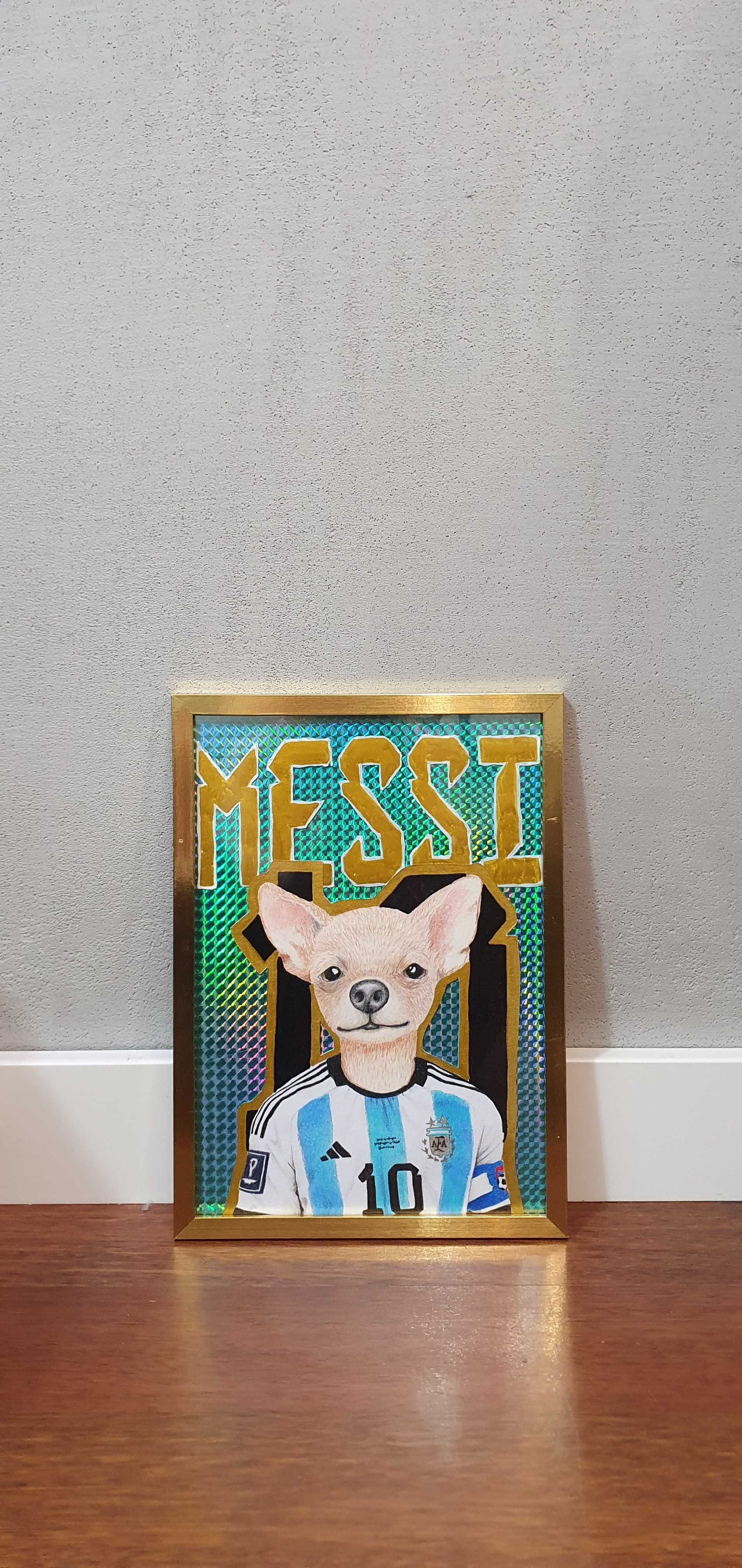 3 grafiki portrety A4 piłkarze Ronaldo Messi Mbappe