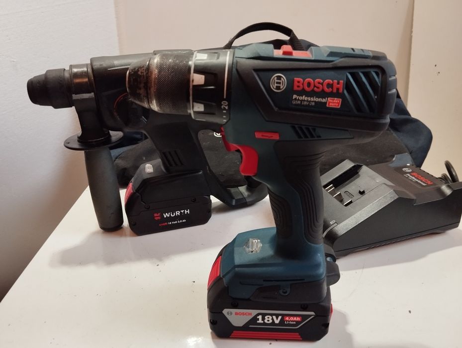 Zestaw akumulatorowy BOSCH WURTH młotowiertarka i wkrętarka 18 v