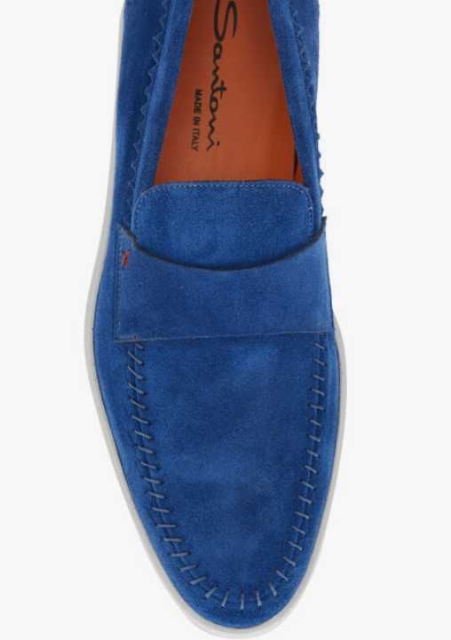 нові Santoni Banker Suede Loafers Blue 44 розмір