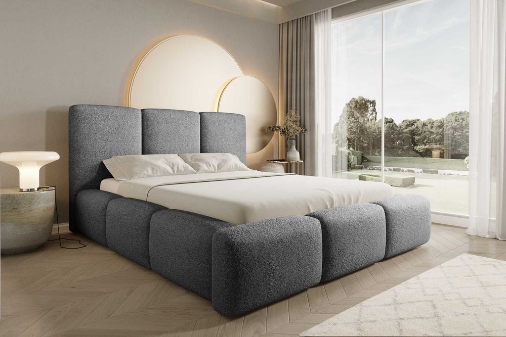 Nowoczesne Łóżko Tapicerowane Bubble Miękkie Zagłowie Producent