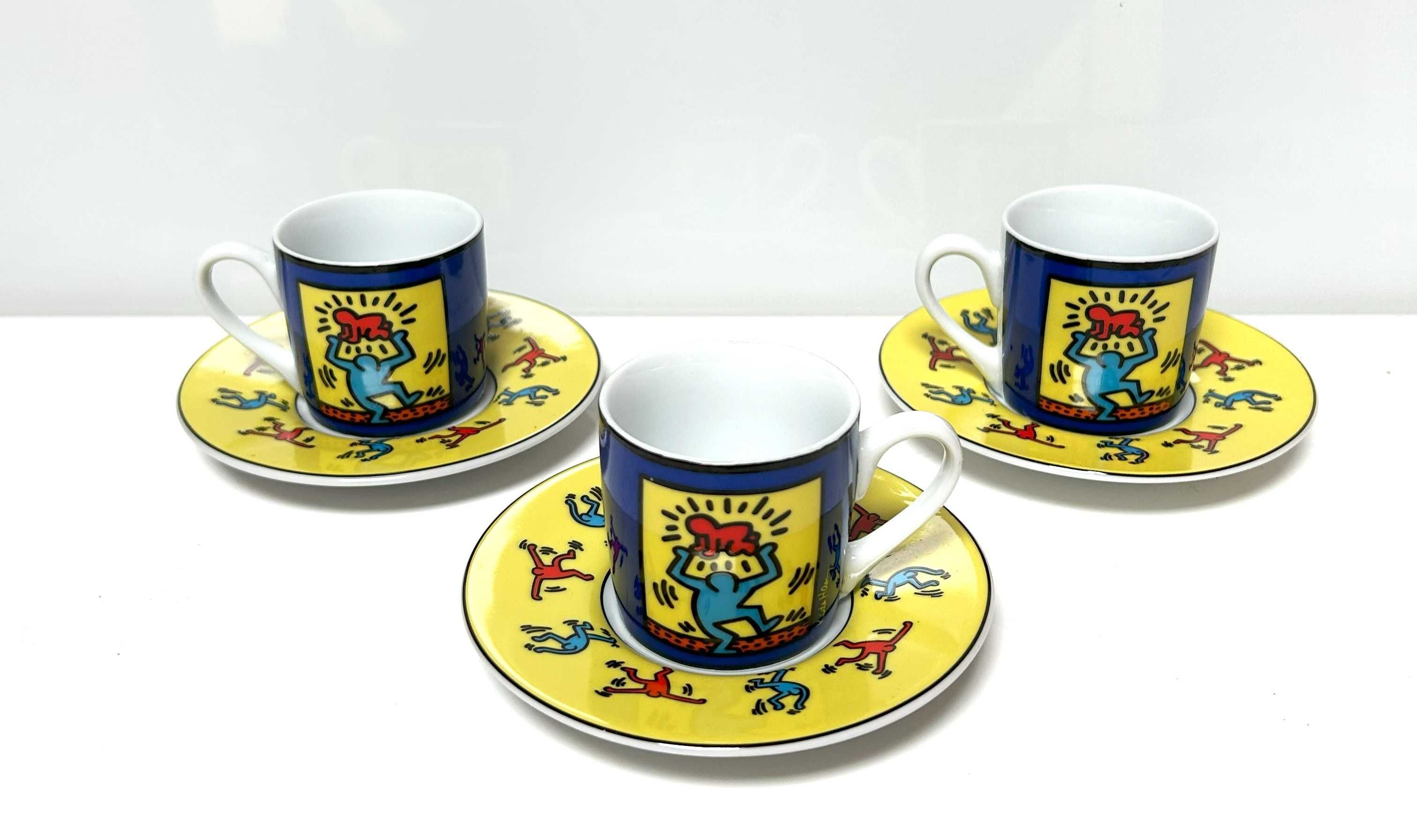 Filiżanki do espresso Keith Haring lata 80 pop art