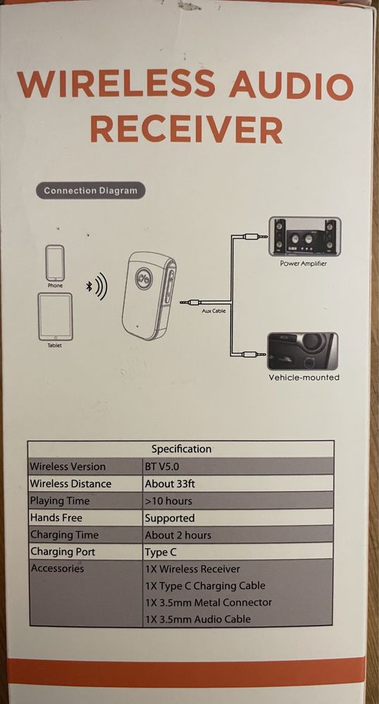 Bluetooth AUX приймач бездротовий AUX адаптер для дротових навушників