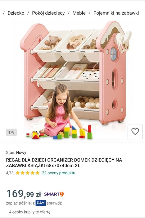 Regał na zabawki kształt domku