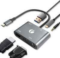 Adapter USB-C VGA HDMI USB 3.0 PD Audio VCOM