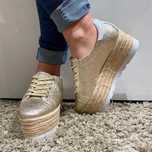 Espadryle złote skóra naturalna guess 36 37